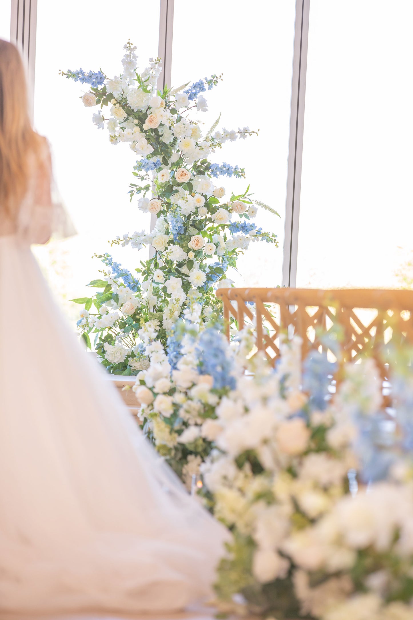 The Something Blue Aisle Flowers
