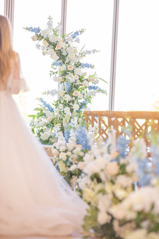 The Something Blue Aisle Flowers
