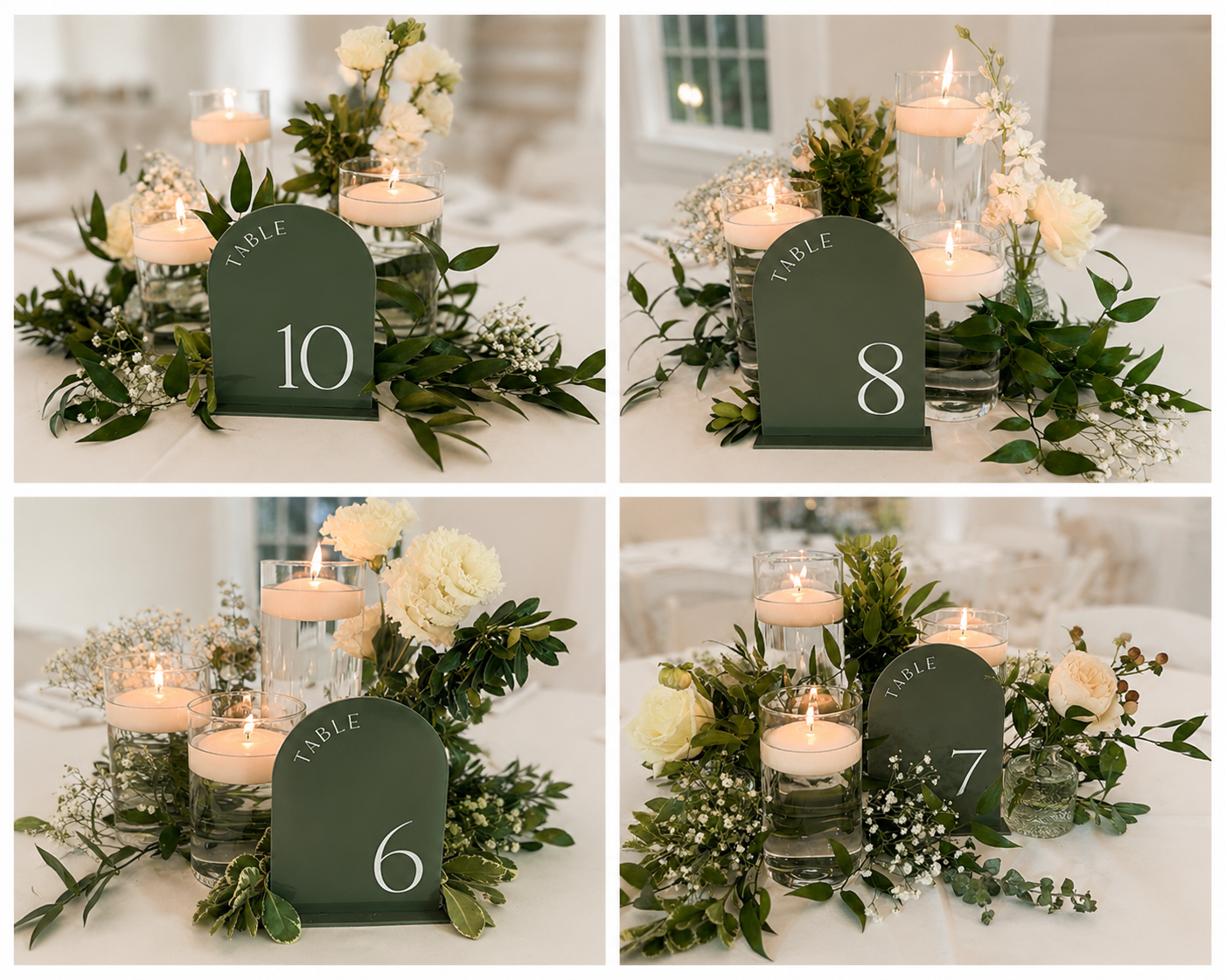 Fresh Flower Budvase Trio with Candles and Loose Greenery